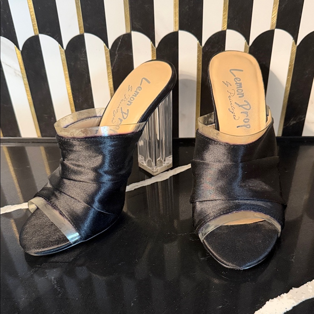 Black Satin Heels